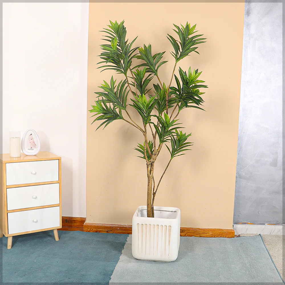 Artificial Potted Dracaena Reflexa(with black nursery pot) - Image 5