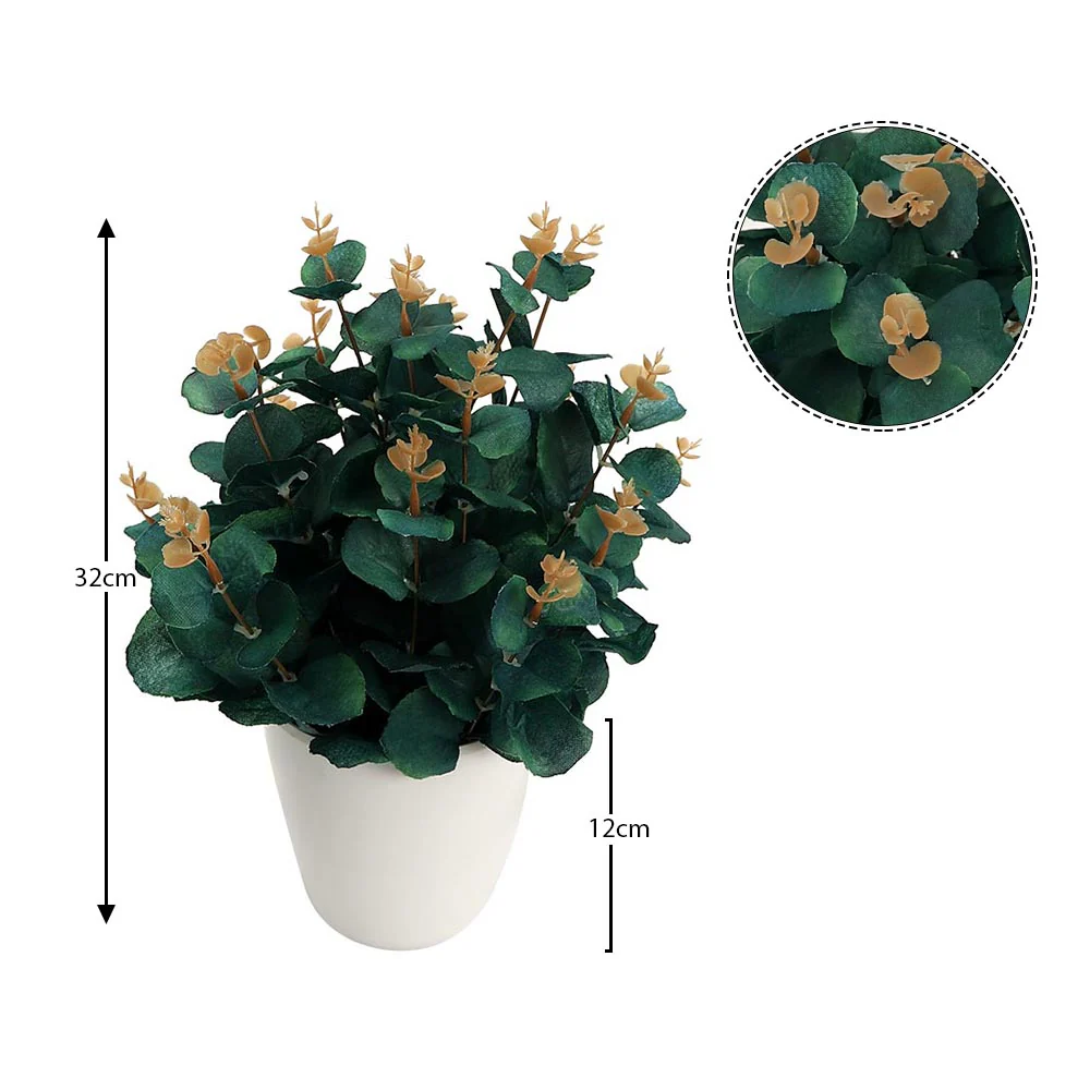 Artificial Potted Eucalyptus Plant Peacock - Image 2