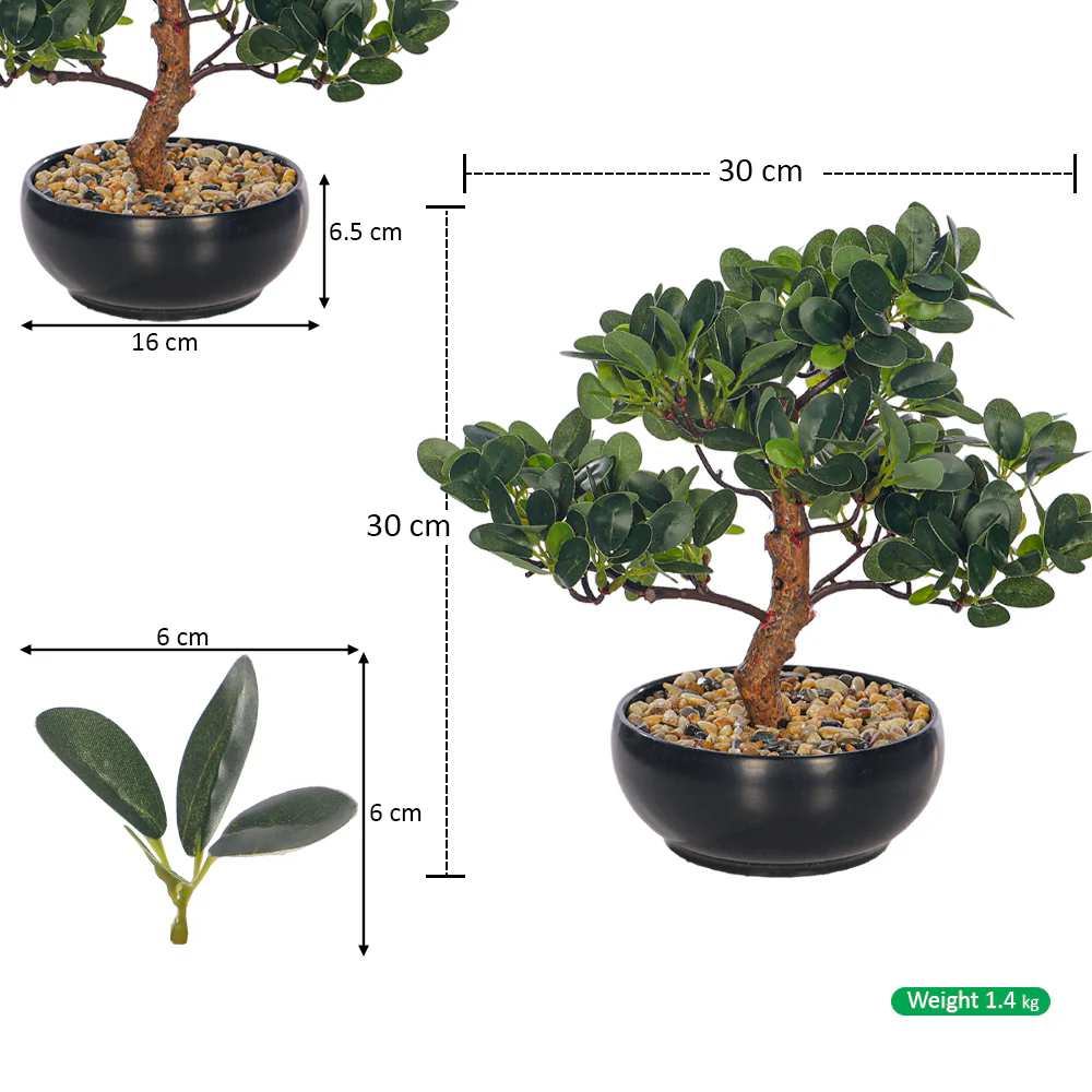 Artificial Potted Ficus Bonsai Plant - Image 3