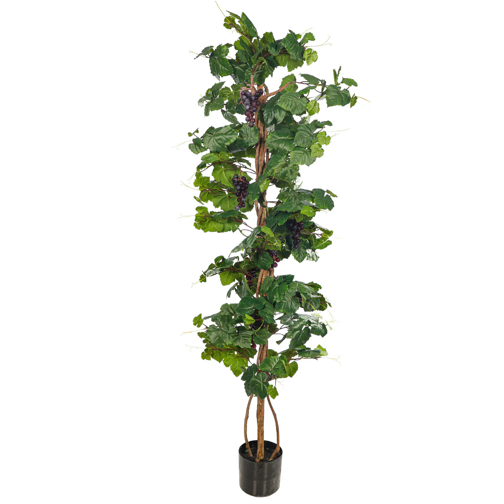 Artificial Potted Grape Plant 170cm Tall(with black nursery pot) - Image 2