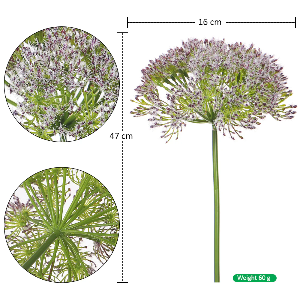 Artificial Queen Anne’s Lace Flower Stem - Image 2
