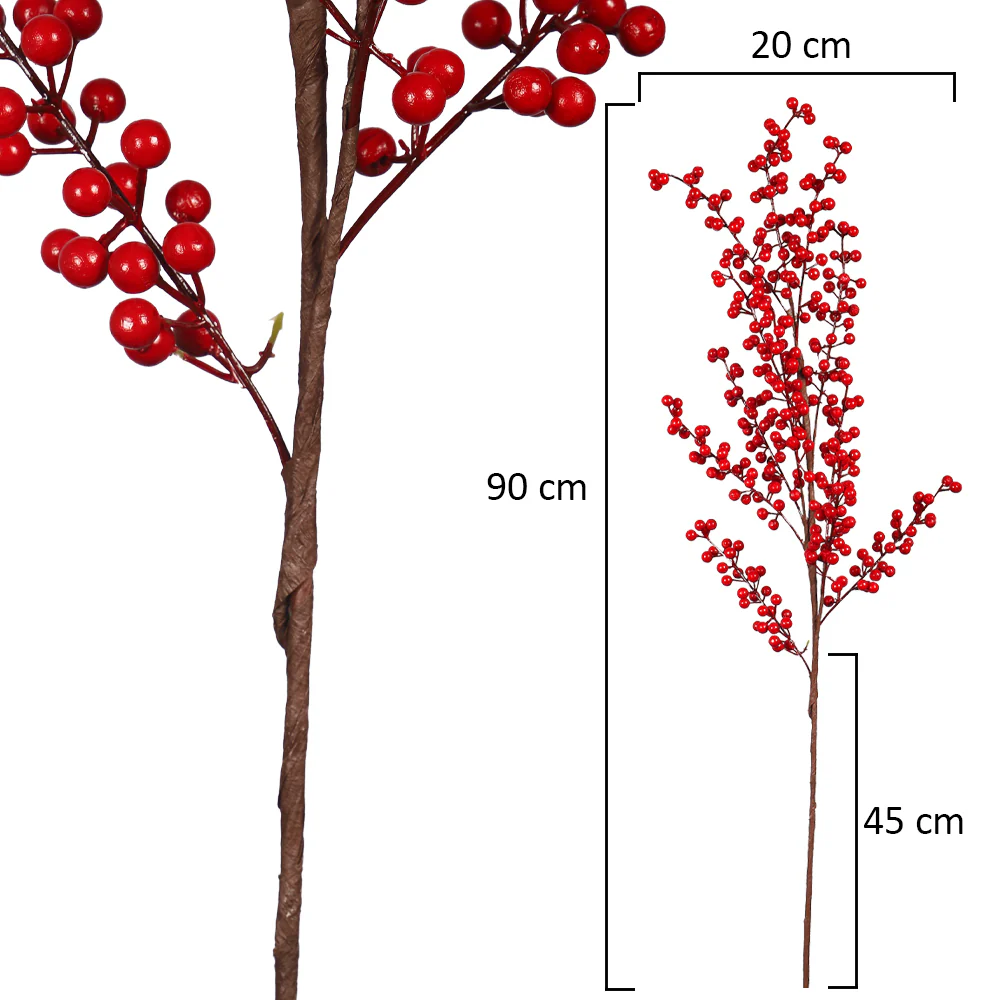 Artificial Single Red Berry Stem without Vase - Image 2