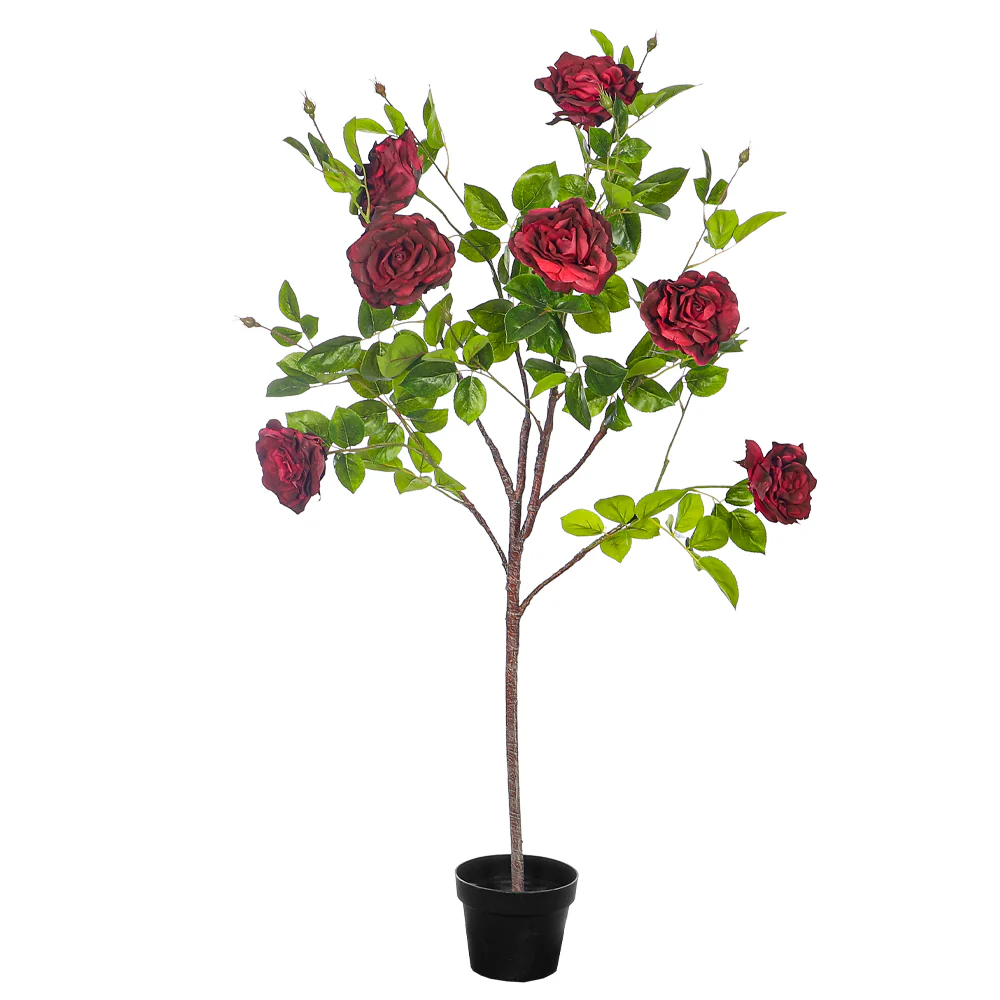 Artificial Rose Plant 130cm Tall(with black nursery pot) - Image 5
