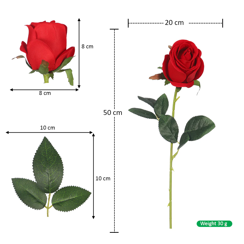 Artificial Rose Single Stem Flower - Image 3