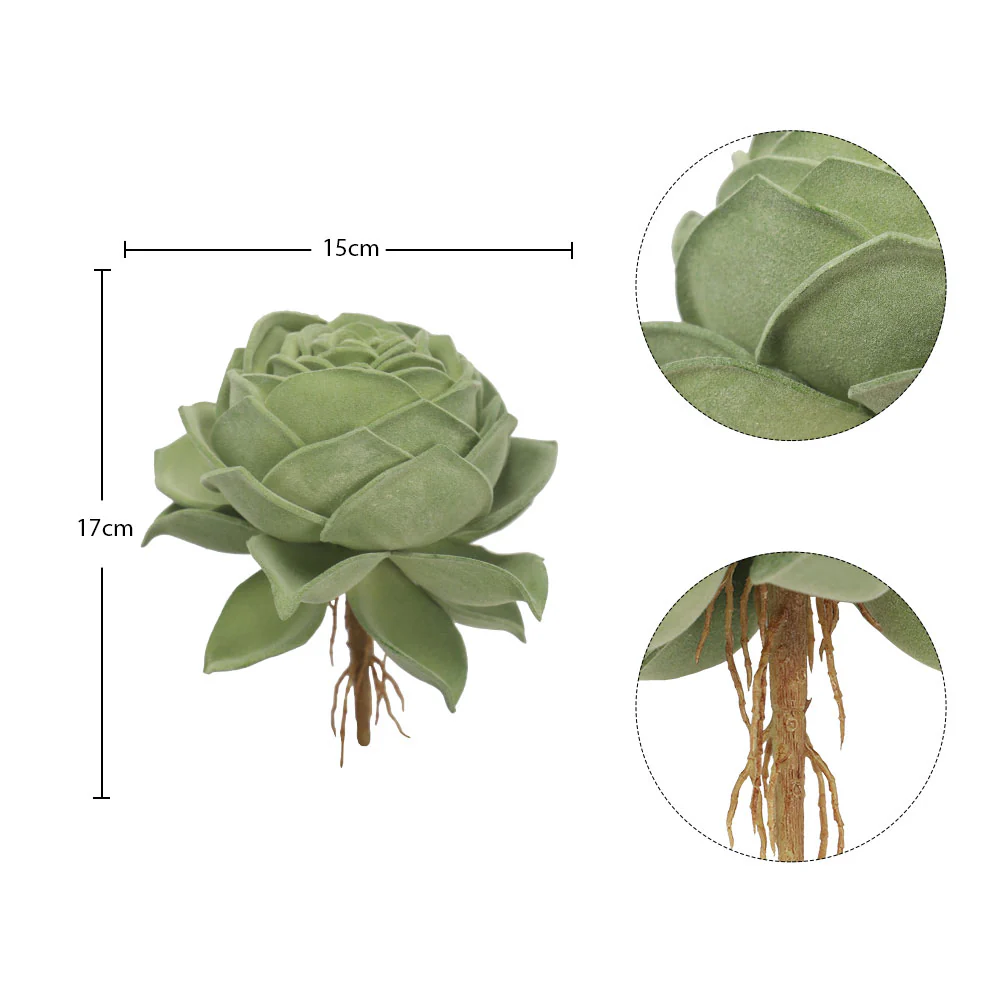 Artificial Rose Succulent Plant Green(without vase) - Image 2