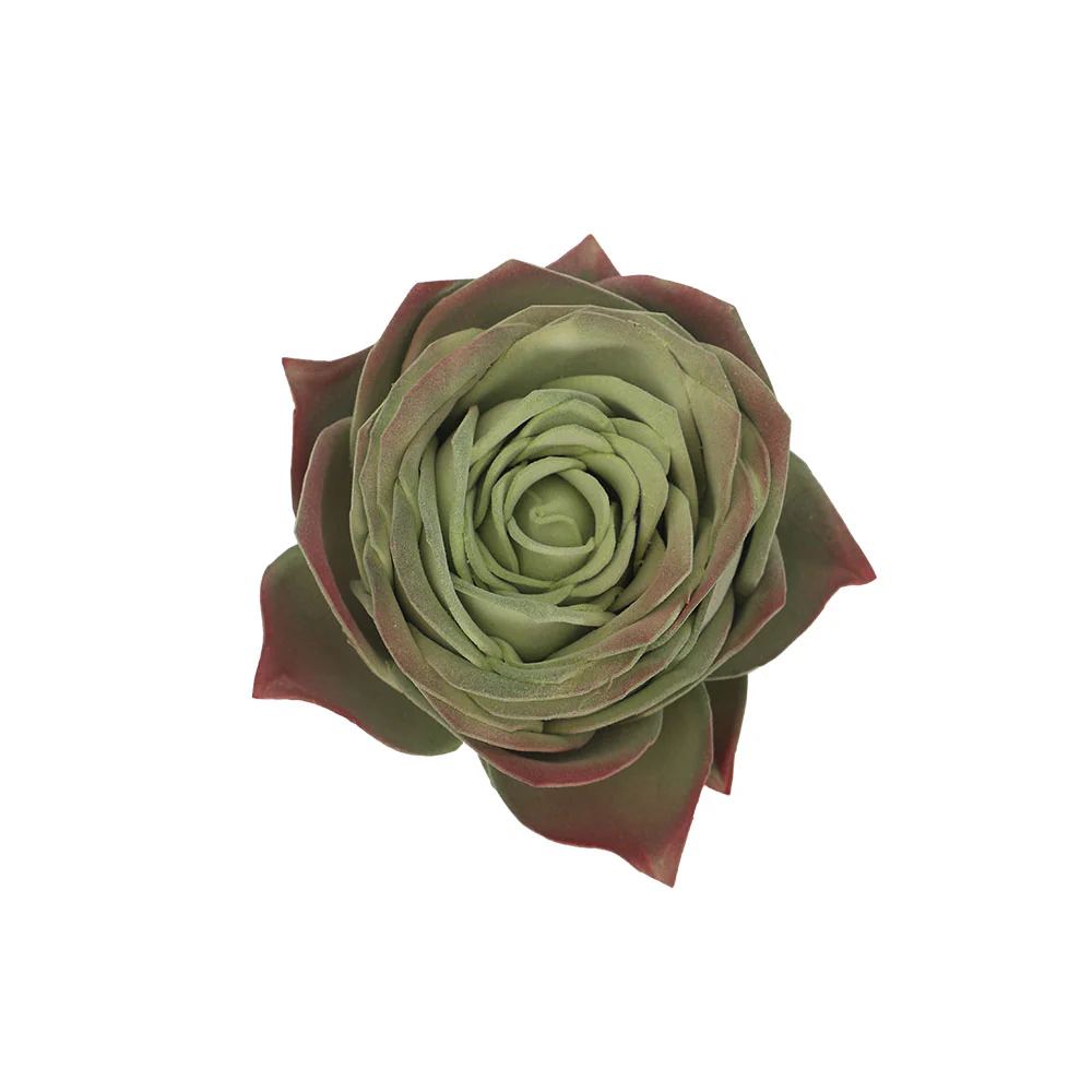 Artificial Single Rose Succulent Plant Red Green(succulent only) - Image 3