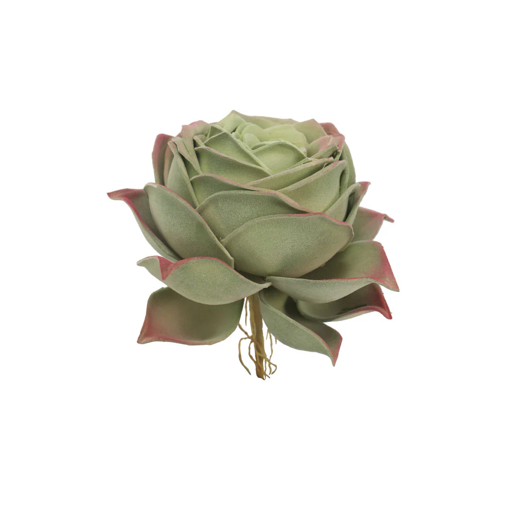 Artificial Single Rose Succulent Plant Red Green(succulent only) - Image 4