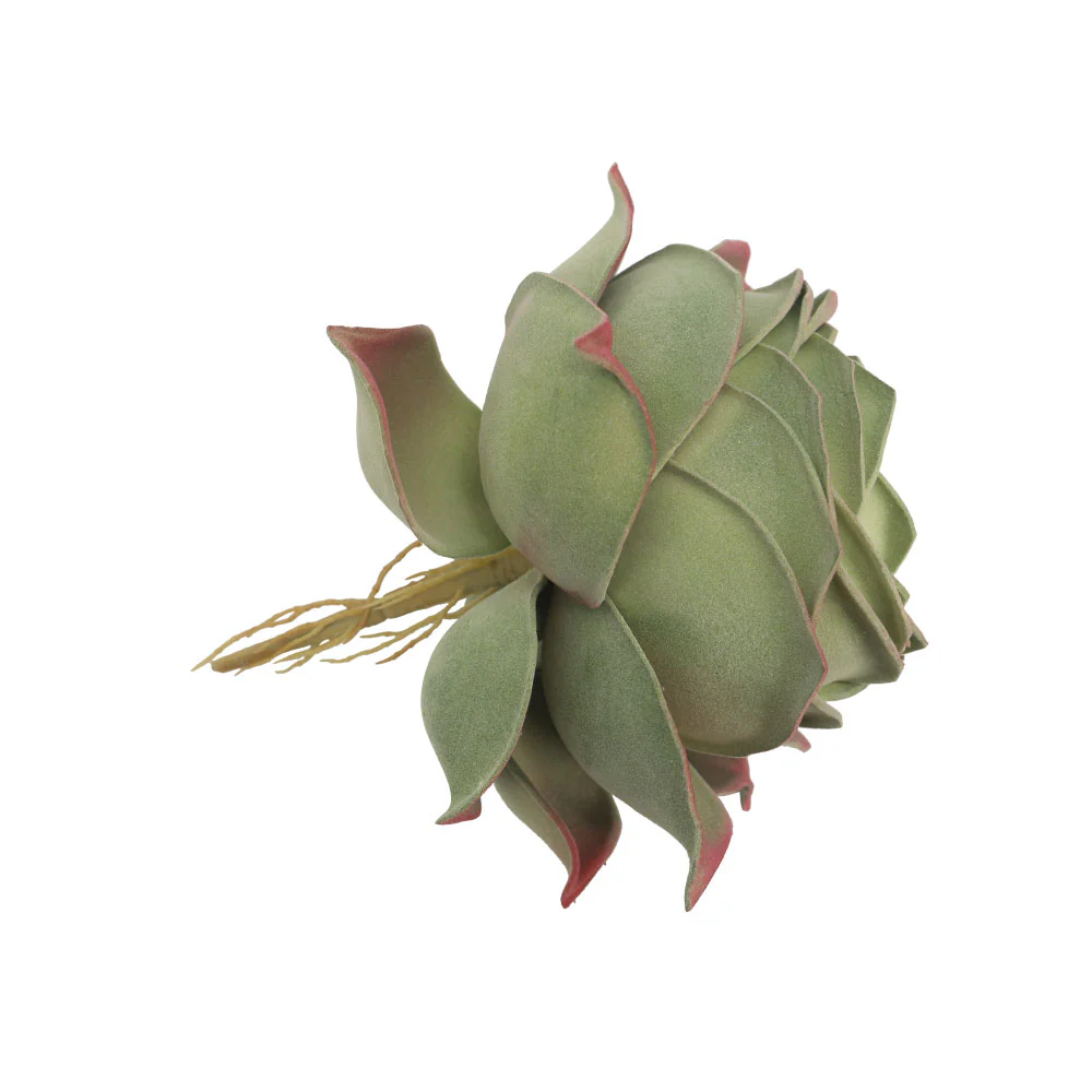 Artificial Single Rose Succulent Plant Red Green(succulent only) - Image 5