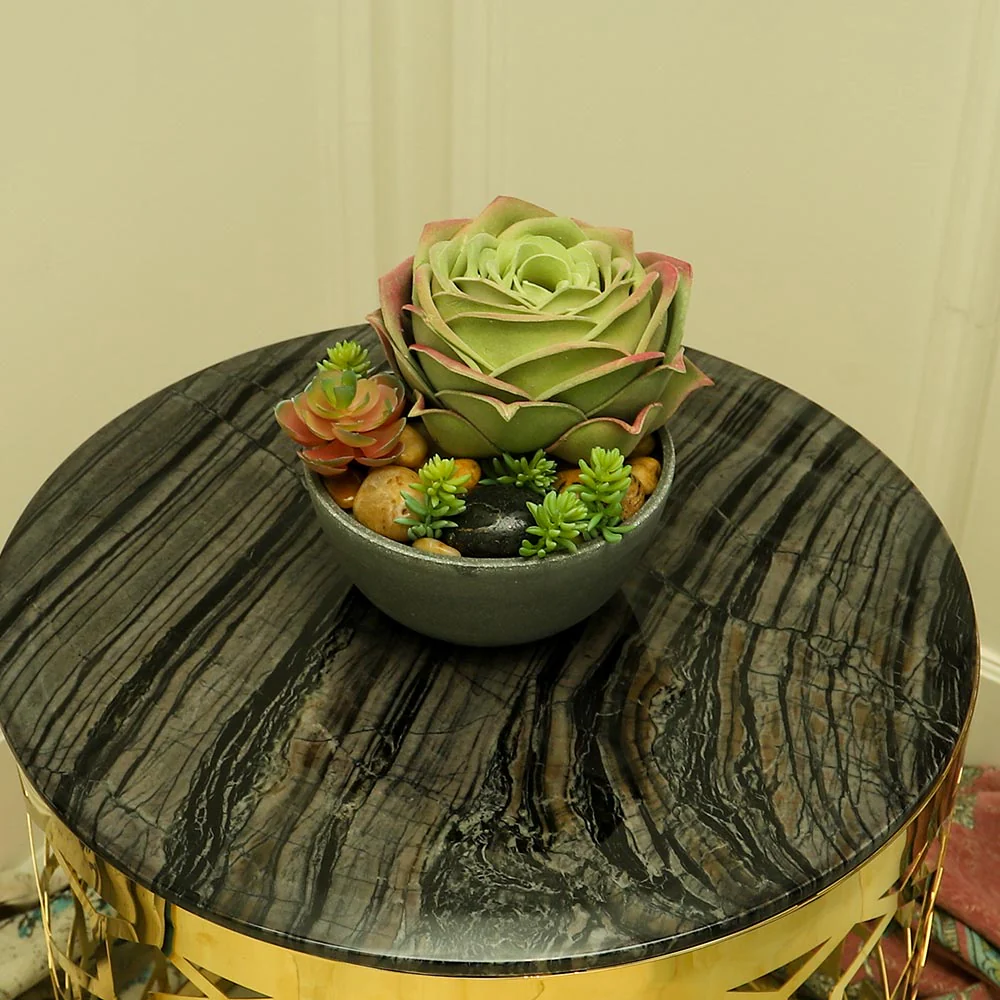 Artificial Single Rose Succulent Plant Red Green(succulent only) - Image 7