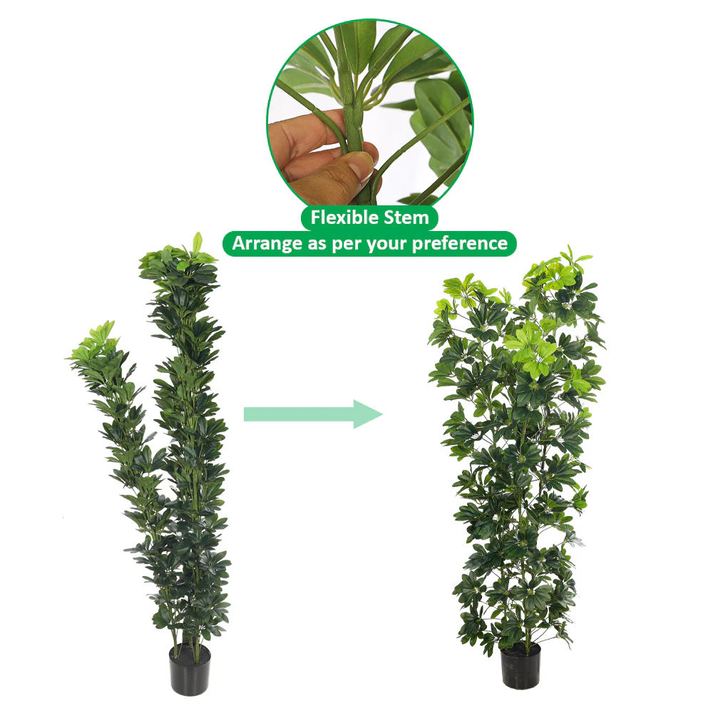 Artificial Schefflera Arboricola Plant(with black nursery pot) - Image 3