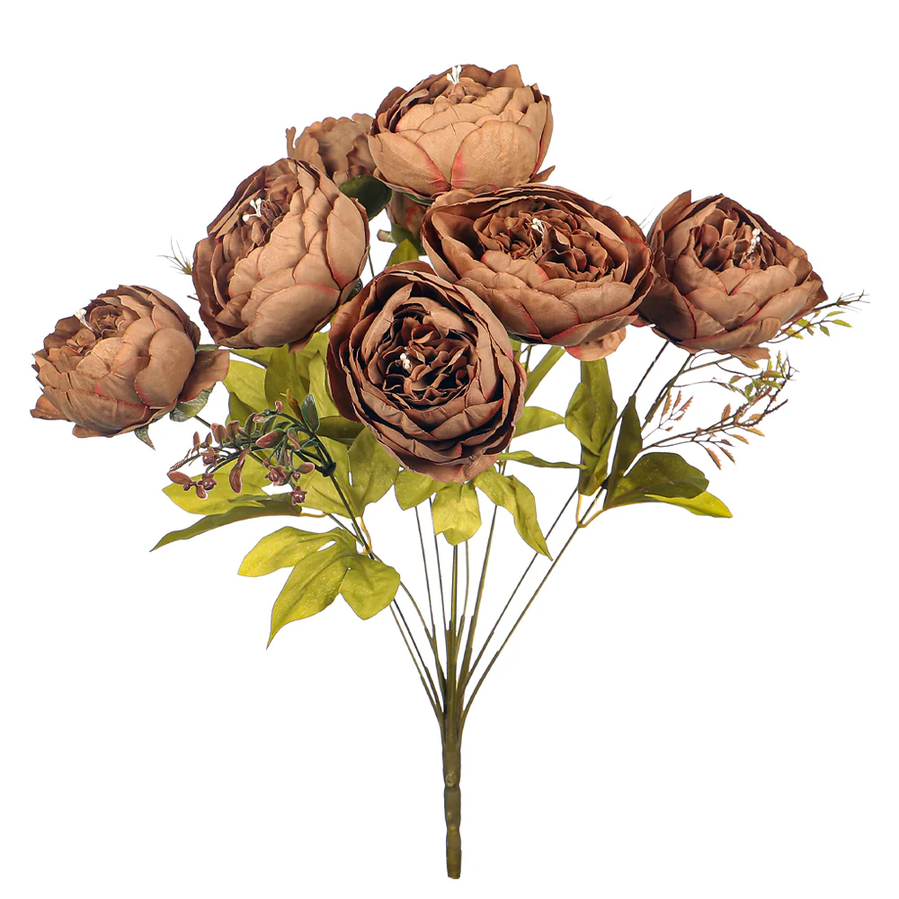 Artificial Silk Peony Bunch Flowers - Image 24