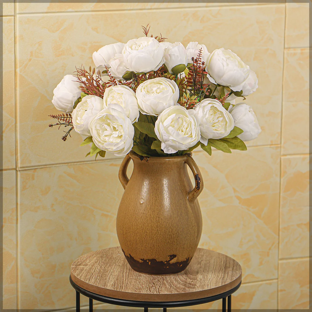Artificial Silk Peony Bunch Flowers - Image 6