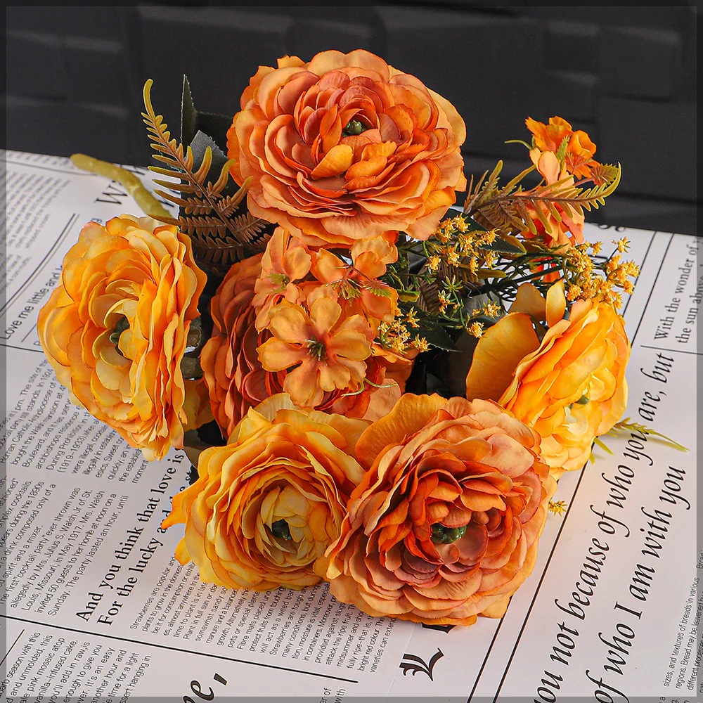 Artificial Silk Peony Flower Bouquet - Image 3