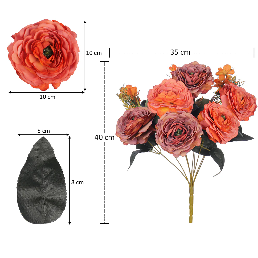 Artificial Silk Peony Flower Bouquet - Image 7