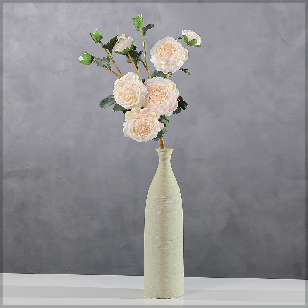 Artificial Silk Rose Flower Single Stem(without vase)