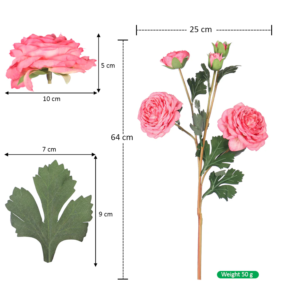 Artificial Silk Rose Flower Single Stem(without vase) - Image 6