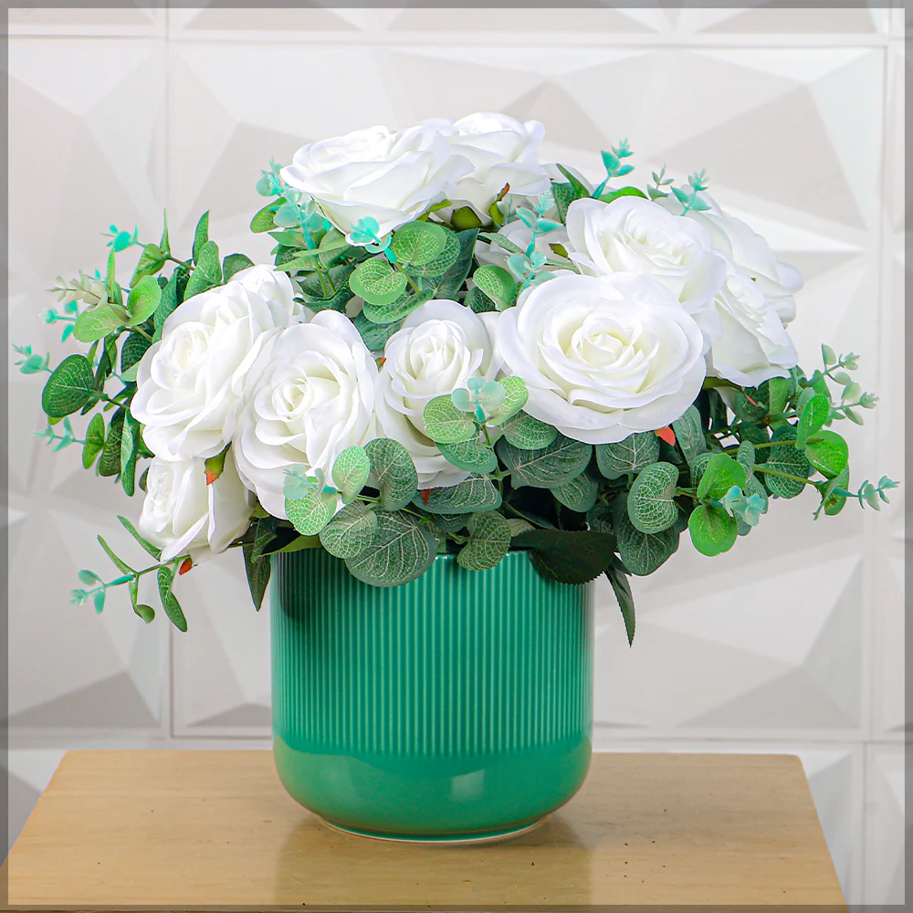 Artificial Silk Rose Flowers Single Bunch (without vase)