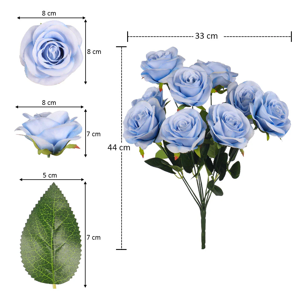 Artificial Silk Rose Flowers Single Bunch (without vase) - Image 20