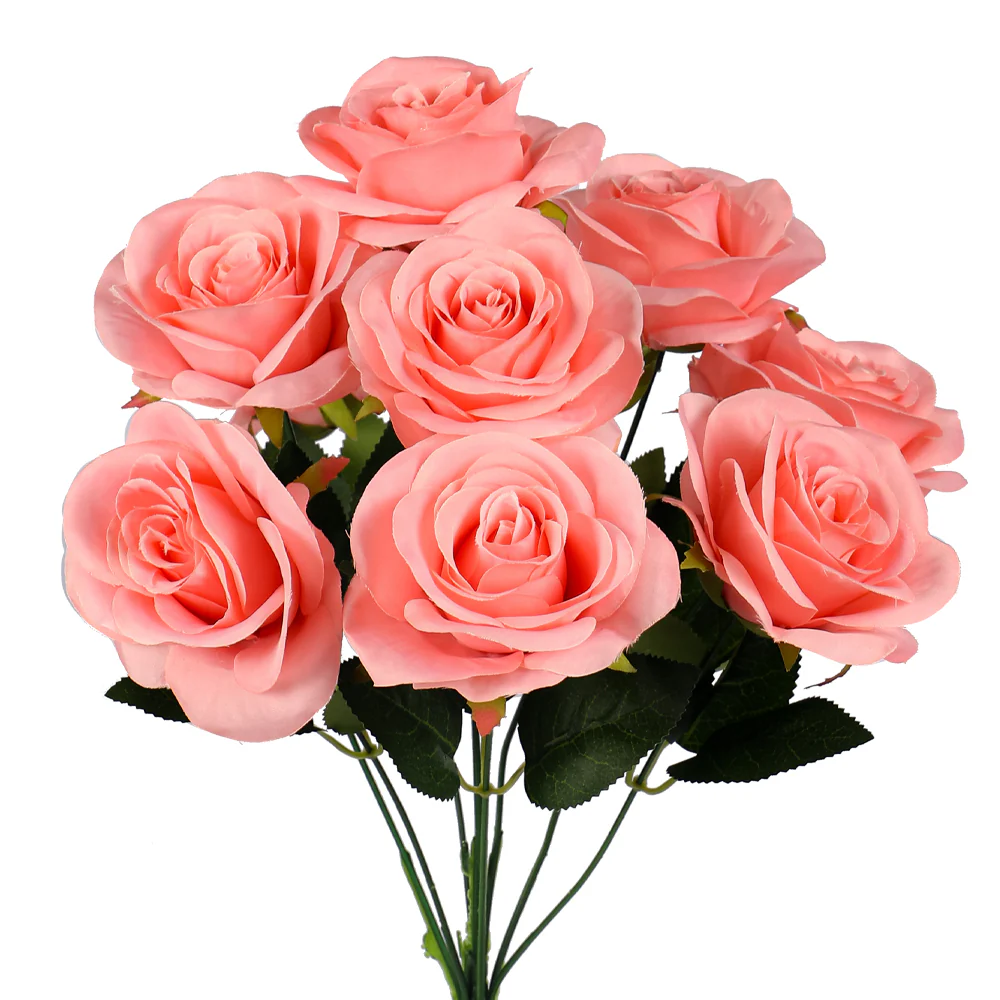 Artificial Silk Rose Flowers Single Bunch (without vase) - Image 36