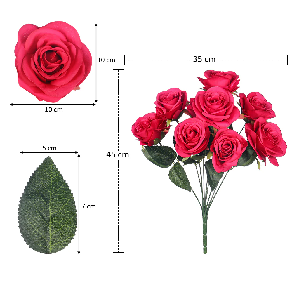 Artificial Silk Rose Flowers Single Bunch (without vase) - Image 41