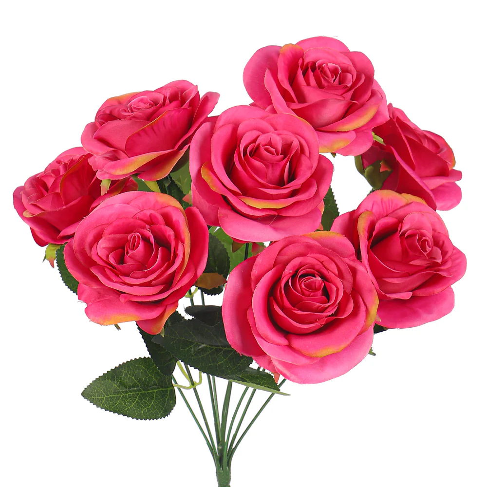 Artificial Silk Rose Flowers Single Bunch (without vase) - Image 64
