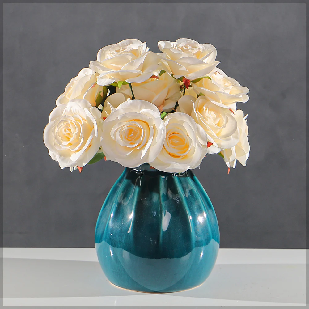 Artificial Silk Rose Flowers Single Bunch (without vase) - Image 75