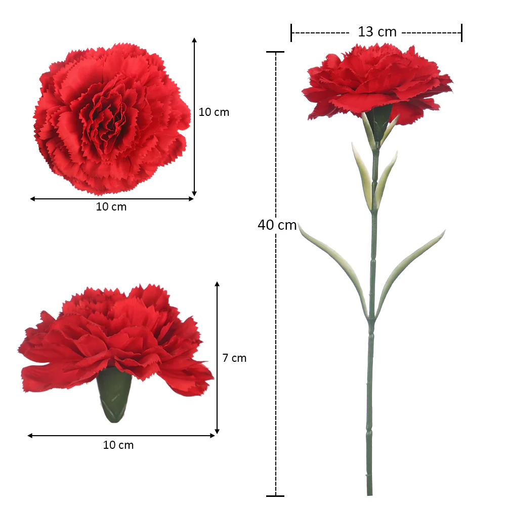 Artificial Single Stem Carnation Flowers(without glass vase) - Image 11
