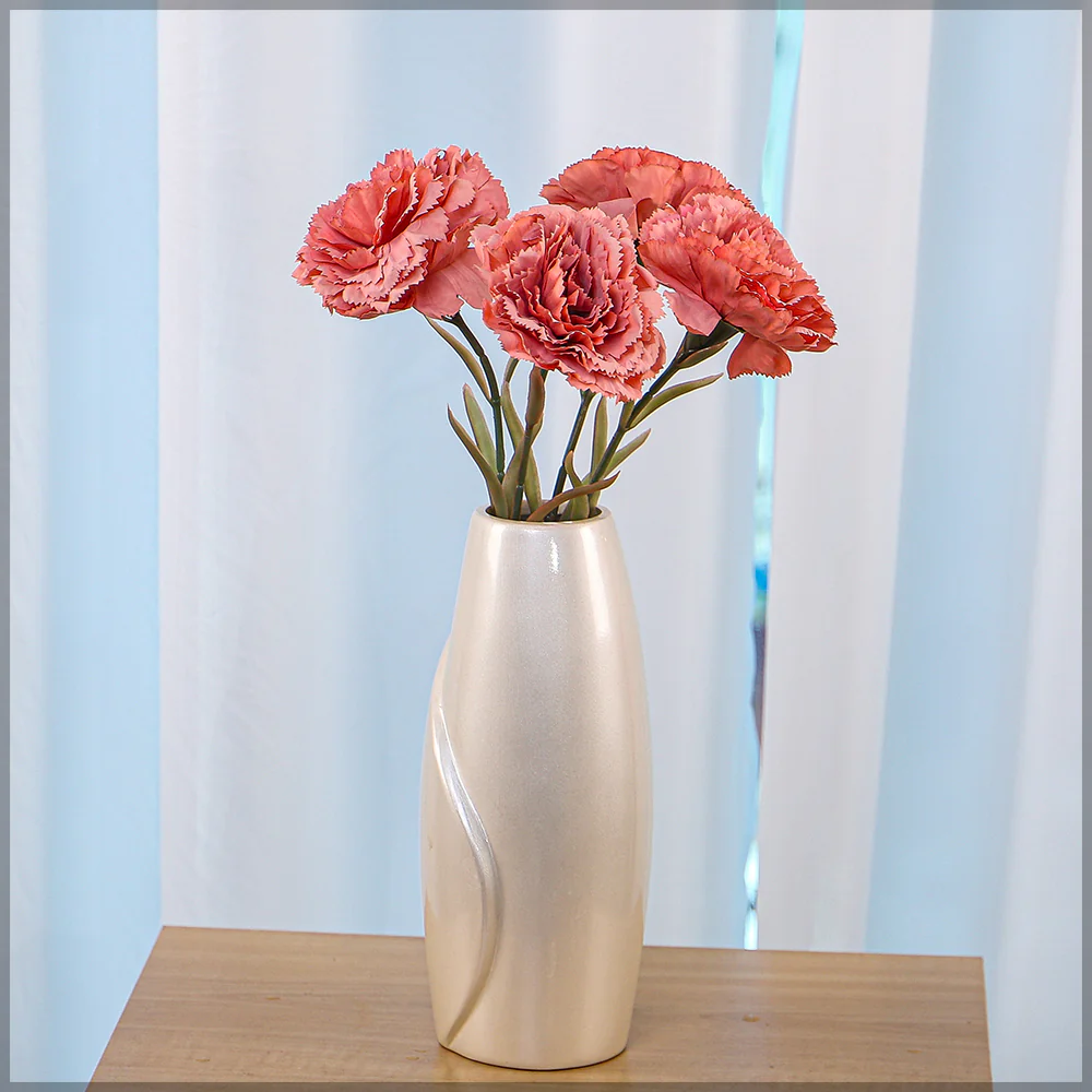 Artificial Single Stem Carnation Flowers(without glass vase) - Image 25
