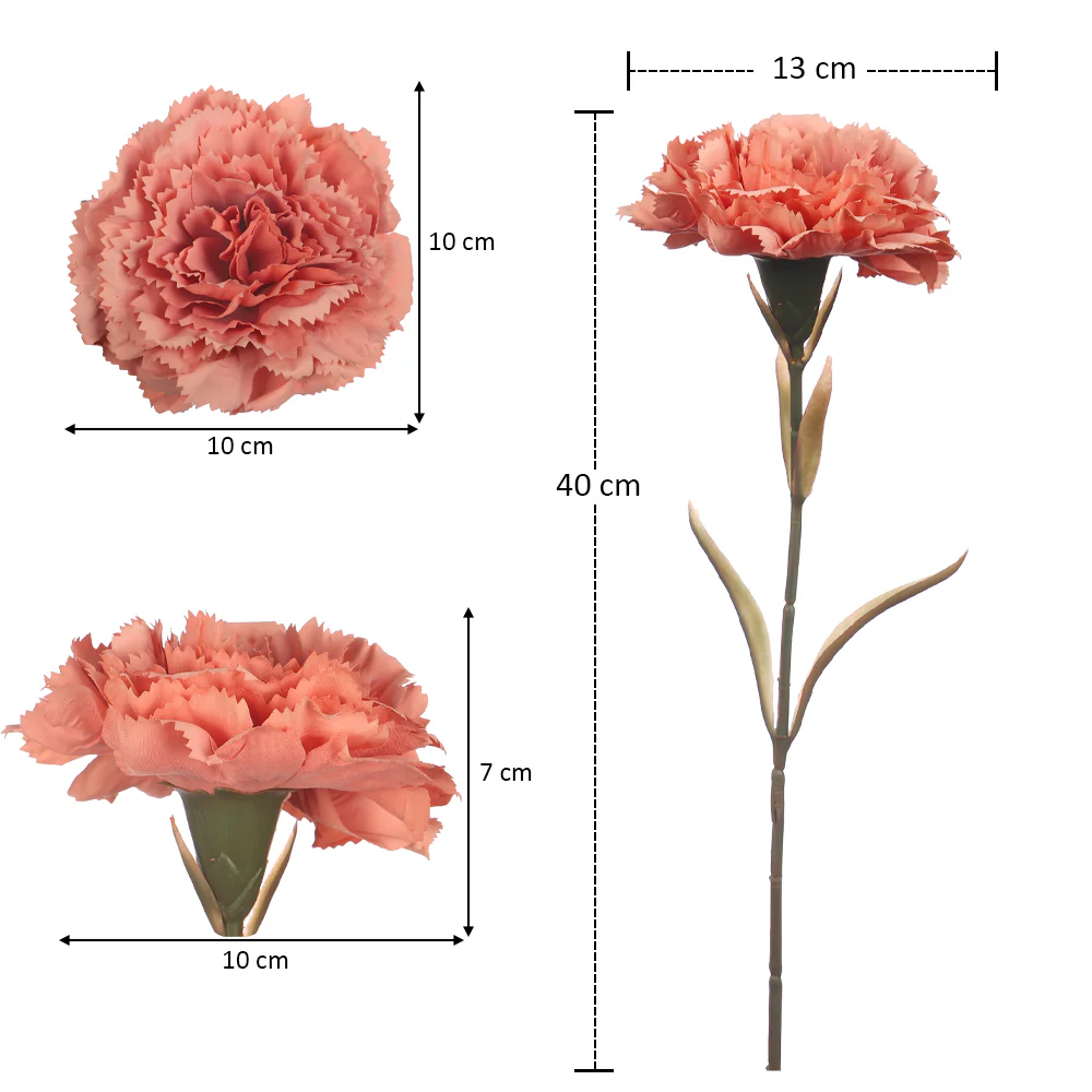 Artificial Single Stem Carnation Flowers(without glass vase) - Image 26