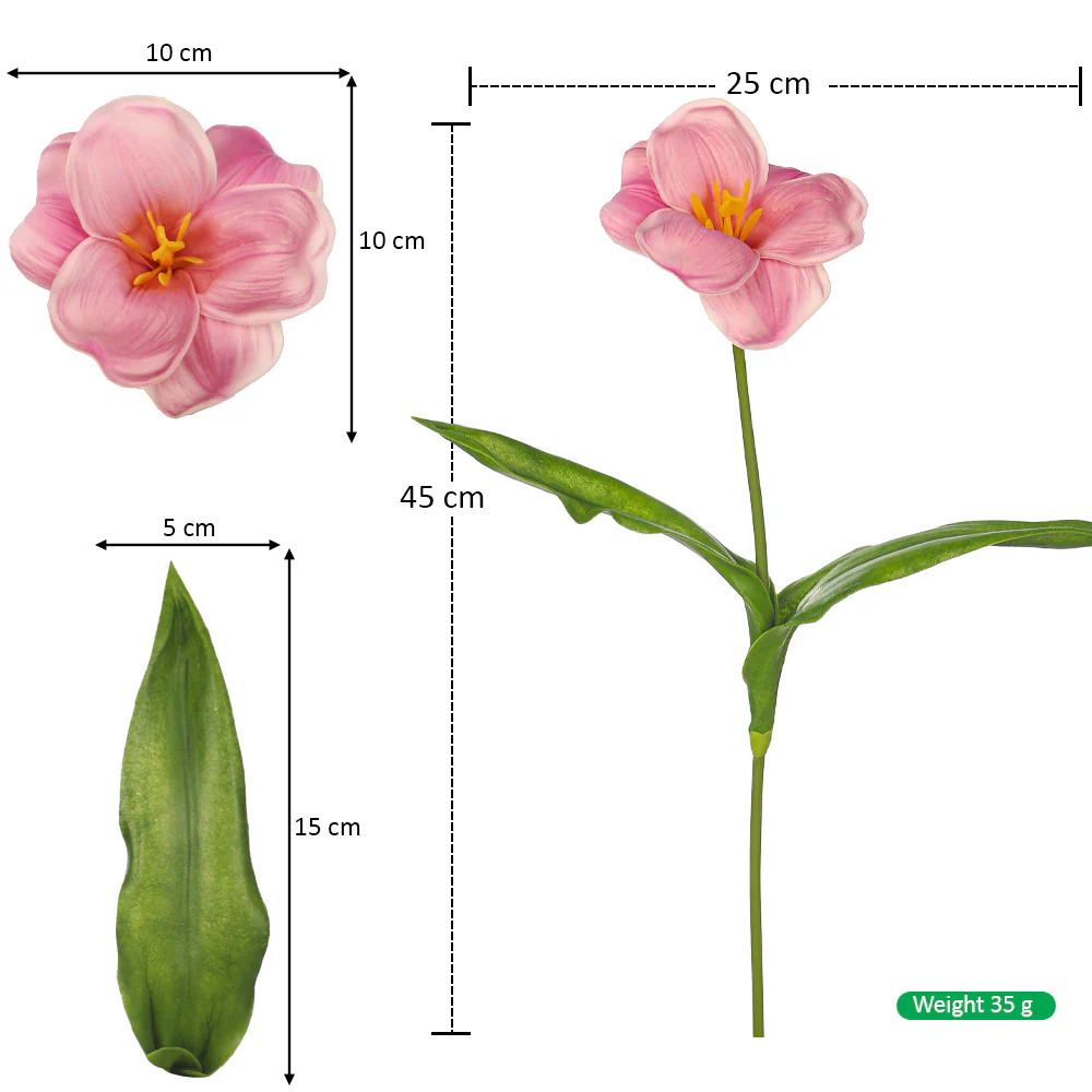 Vibrant Artificial Tulip Flower Single Stem(without vase) - Image 17