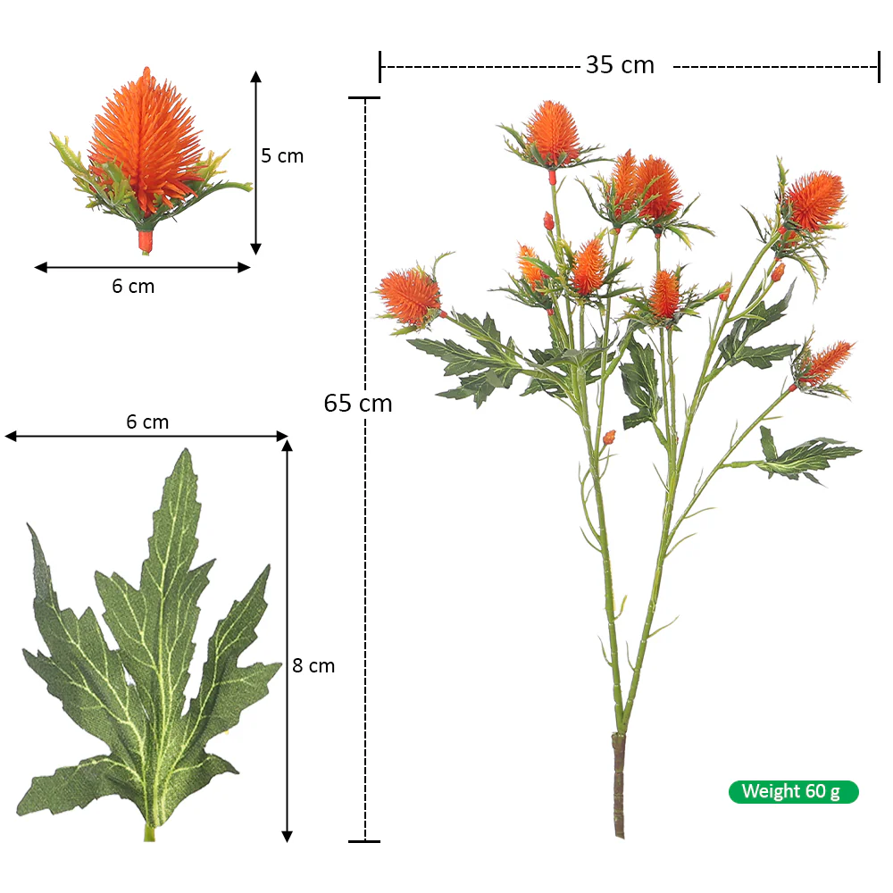 Artificial Thistle Flower Bunch(without vase) - Image 16