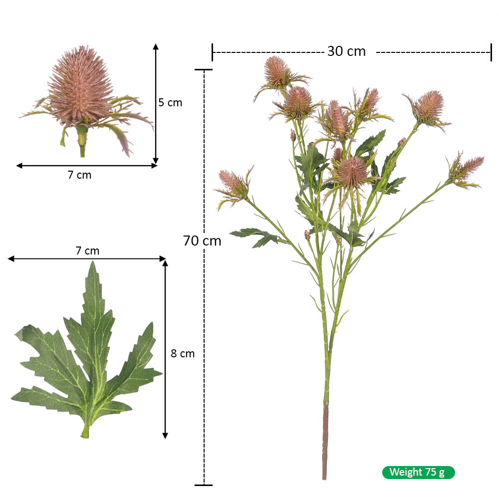 Artificial Thistle Flower Bunch(without vase) - Image 8