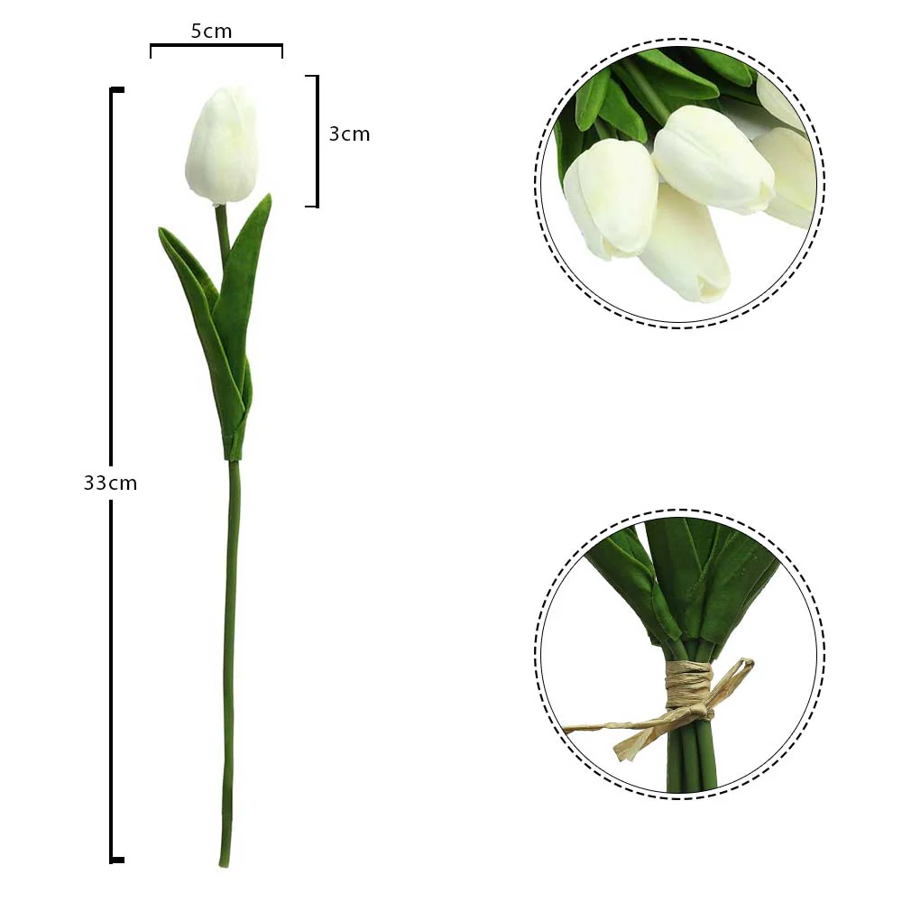 Artificial Tulip Flowers Single Bunch (without vase) - Image 2