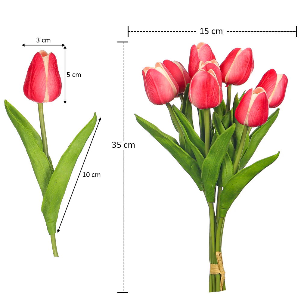 Artificial Tulip Flowers Single Bunch (without vase) - Image 21