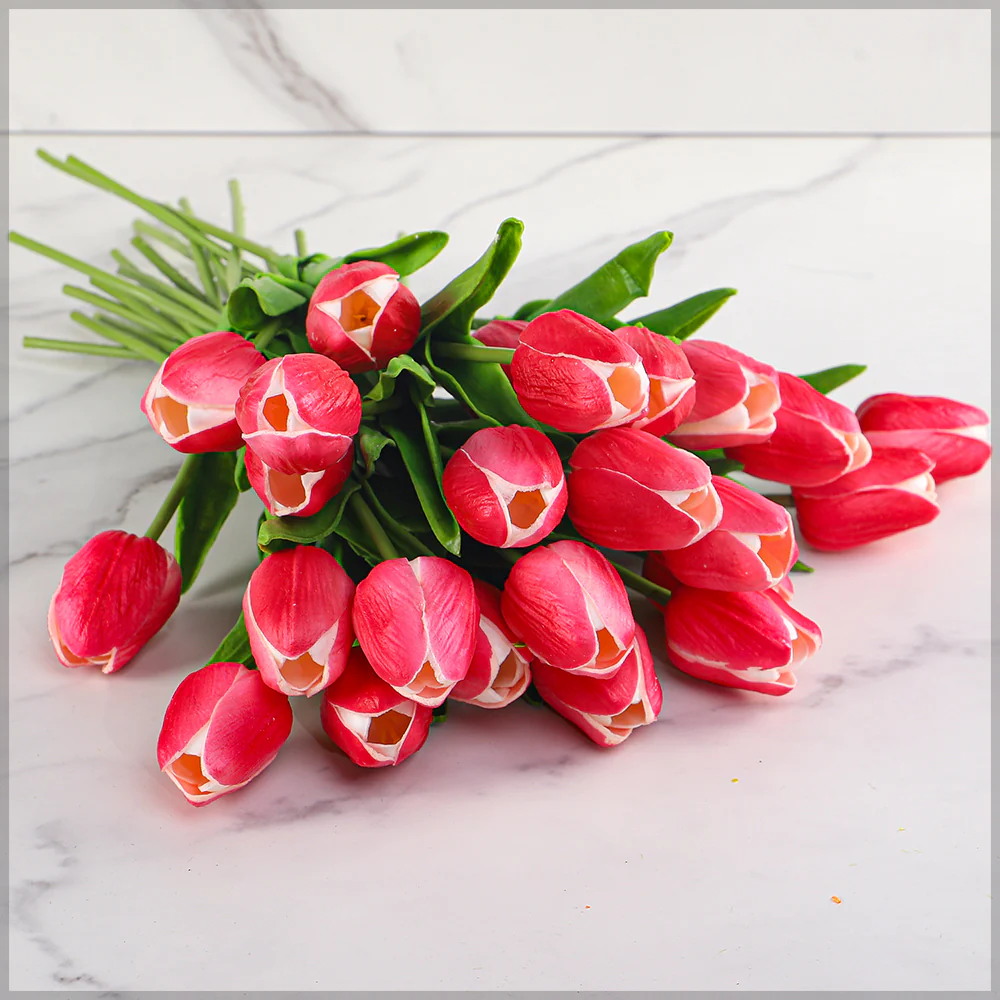 Artificial Tulip Flowers Single Bunch (without vase) - Image 22