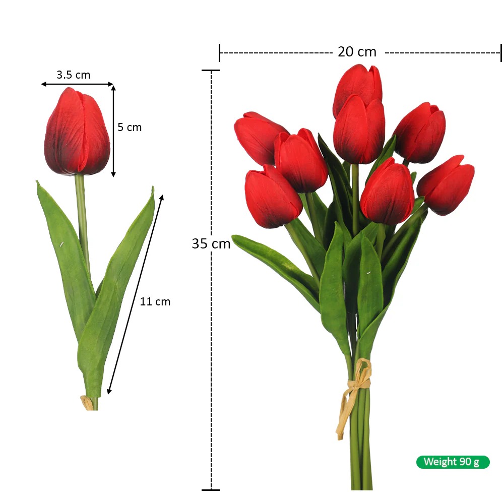 Artificial Tulip Flowers Single Bunch (without vase) - Image 25
