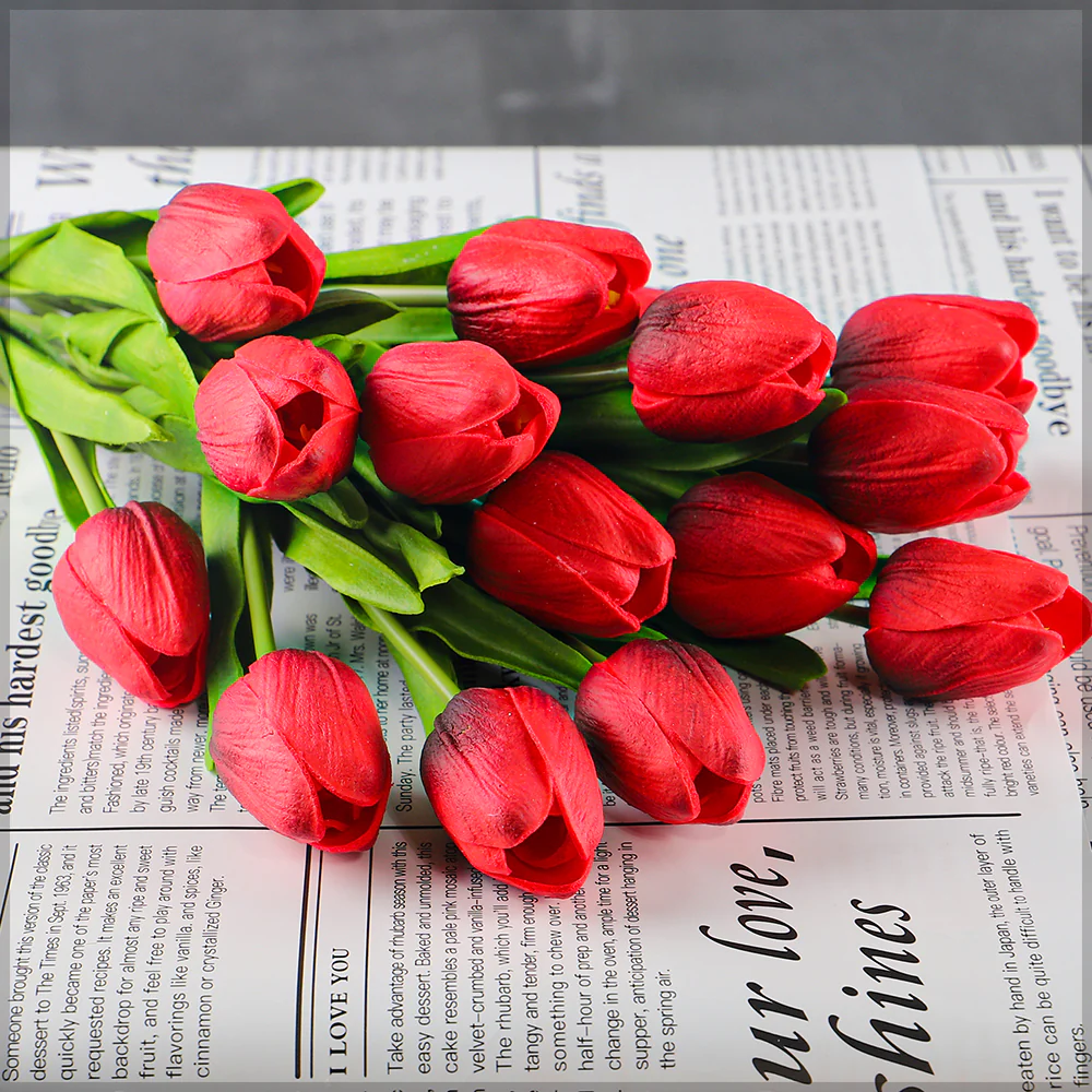 Artificial Tulip Flowers Single Bunch (without vase) - Image 26