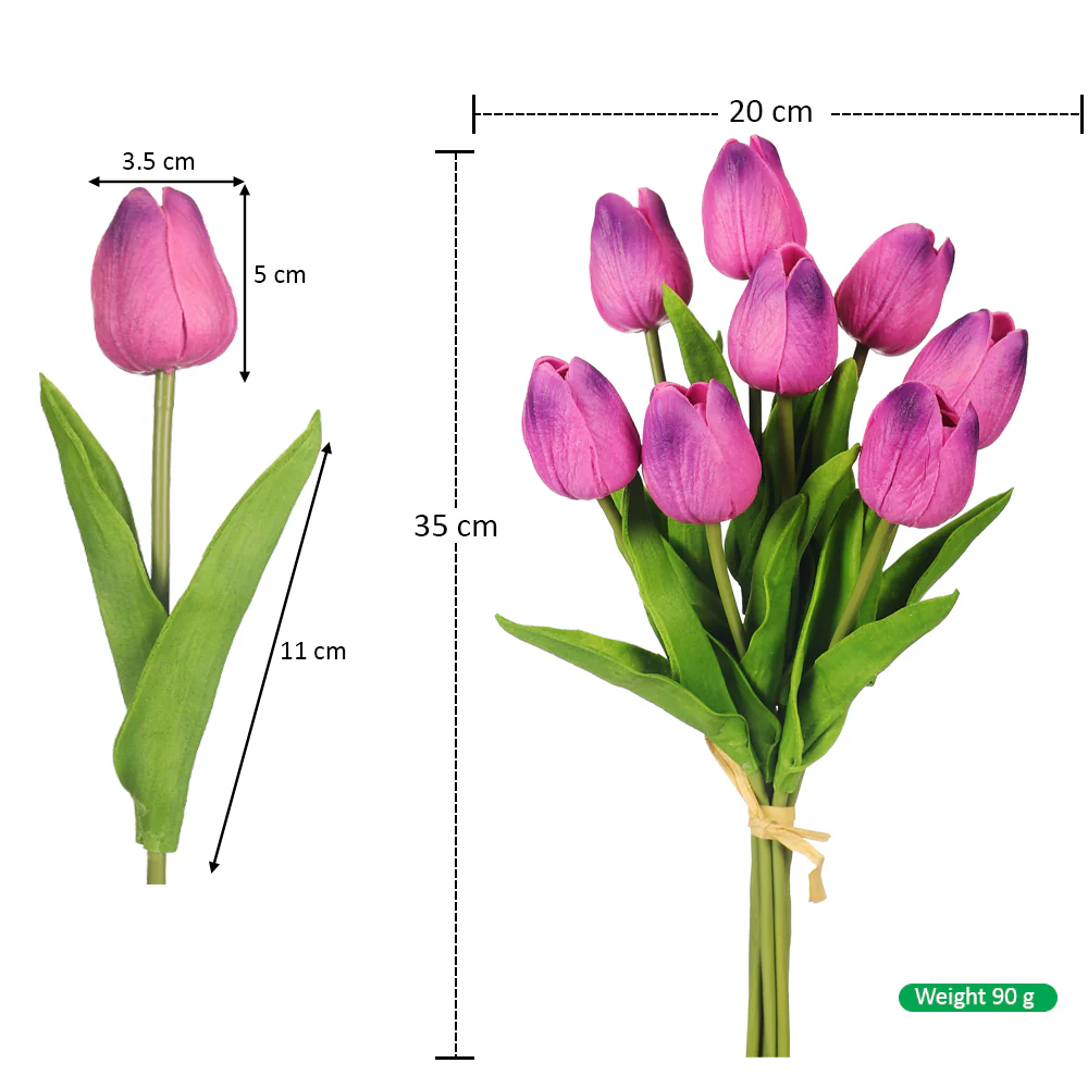 Artificial Tulip Flowers Single Bunch (without vase) - Image 29