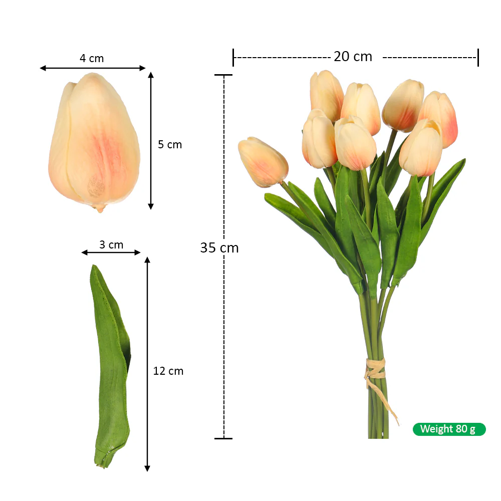 Artificial Tulip Flowers Single Bunch (without vase) - Image 33