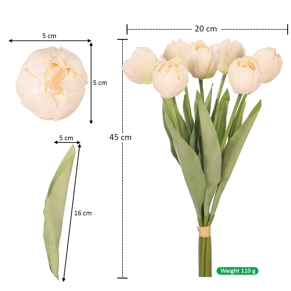 Artificial Tulips Flower Single Bunch (without vase) - Image 2