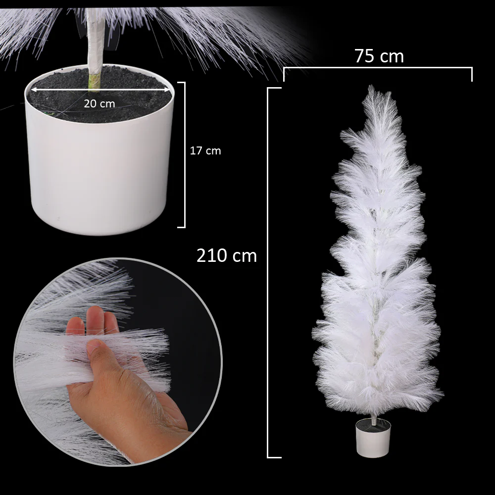 Artificial White Fluffy Feather Plant - Image 8