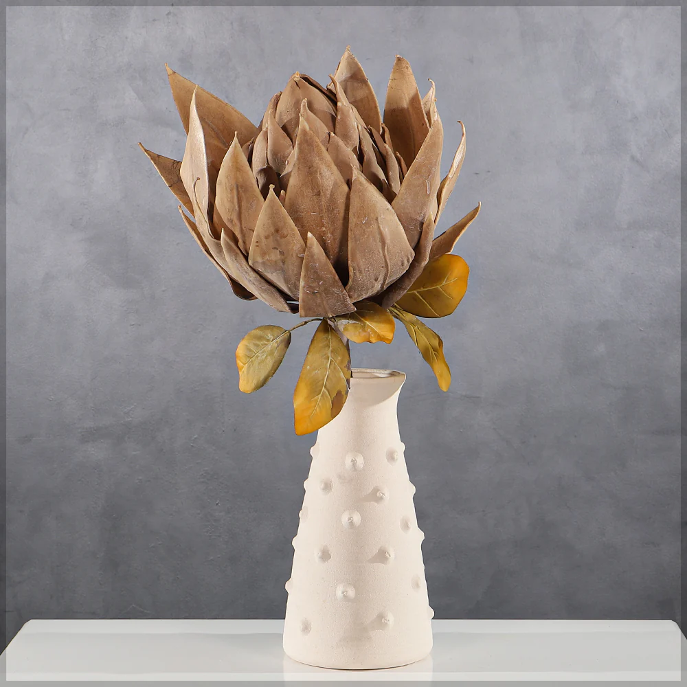 Artificial Dried Look Big Protea Flower(without vase)