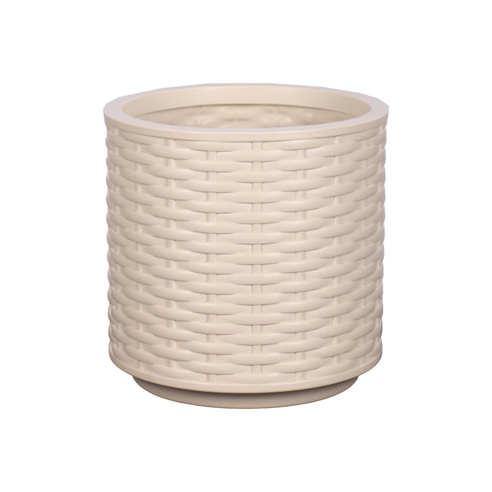 Bamboo Woven Design Plastic Pot - Image 6