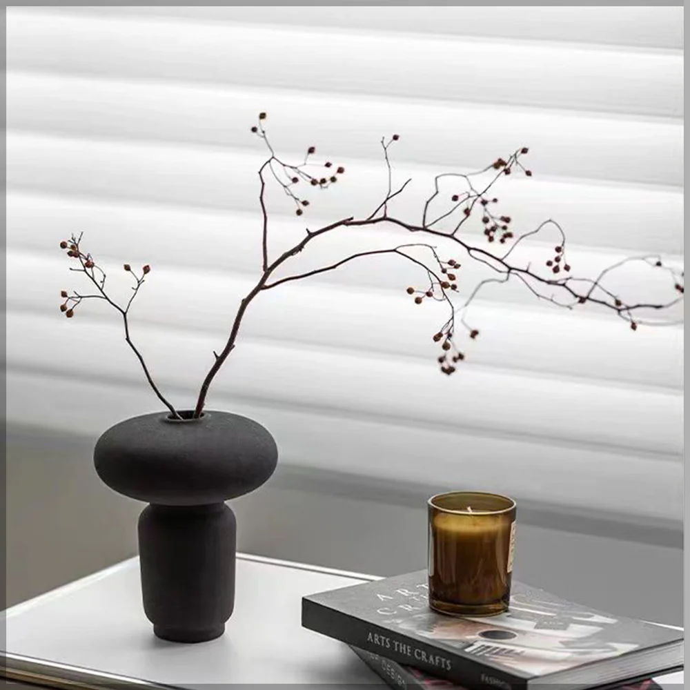 Black Ceramic Pedestal Vase - Image 3