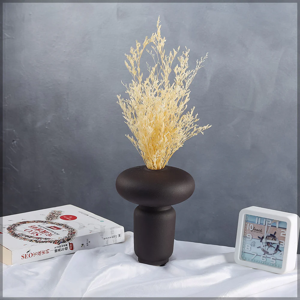 Black Ceramic Pedestal Vase - Image 4