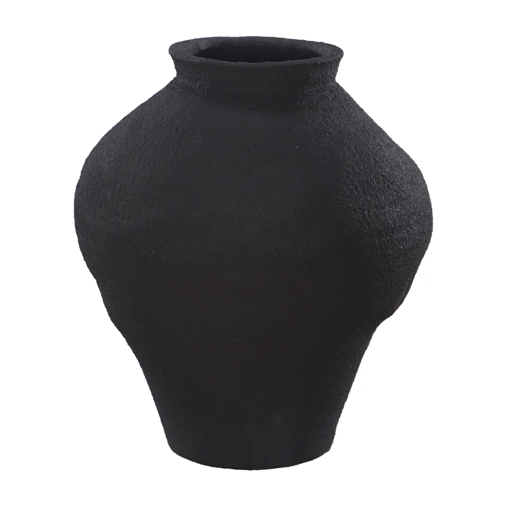 Black Textured Concrete Vase - Image 4