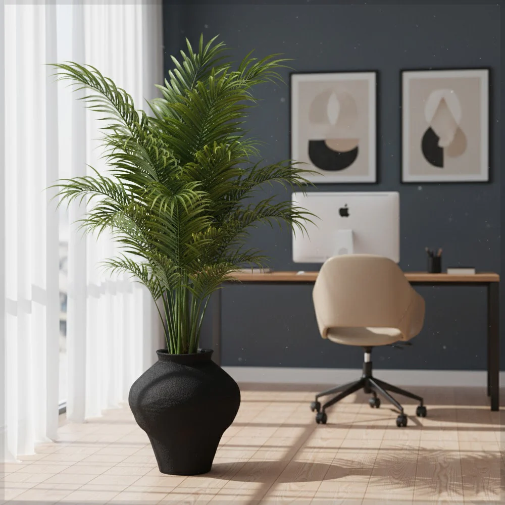 Black Textured Concrete Vase - Image 5