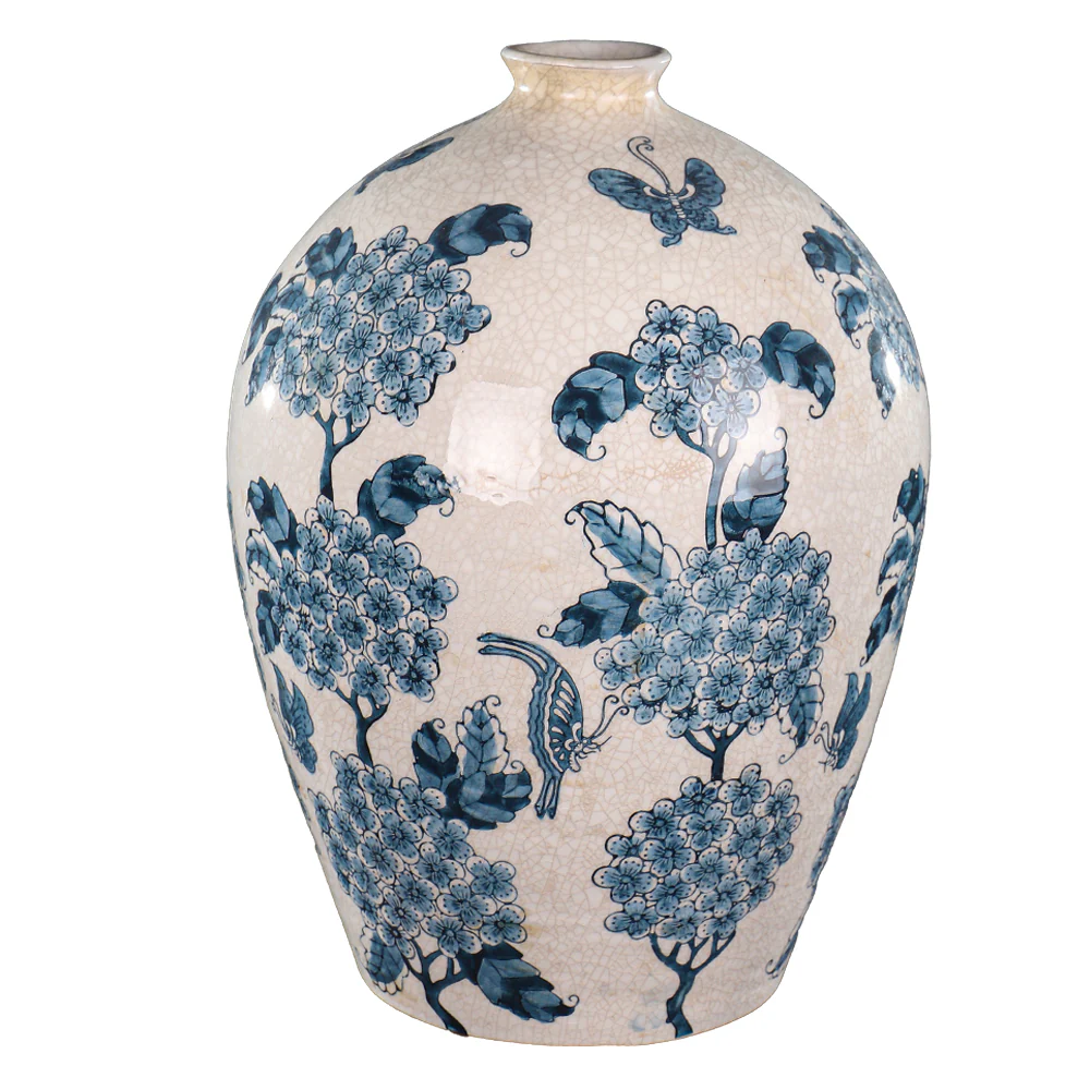 Blue Floral Ceramic Vase - Image 7