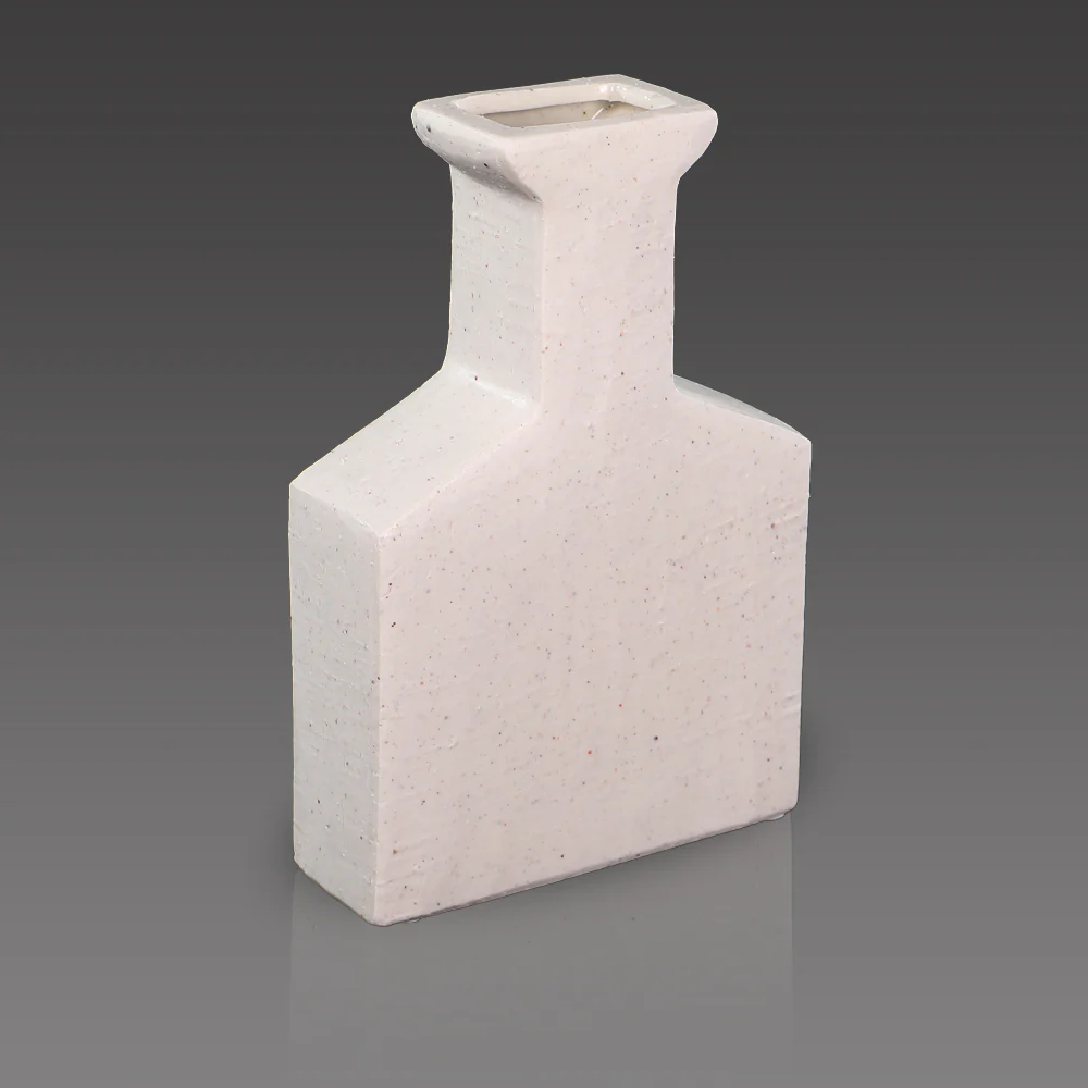 Bottle Shaped White Ceramic Vase(Flower Not Included) - Image 2