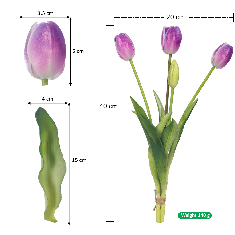 Bunch of 4 Artifical Tulips - Image 10